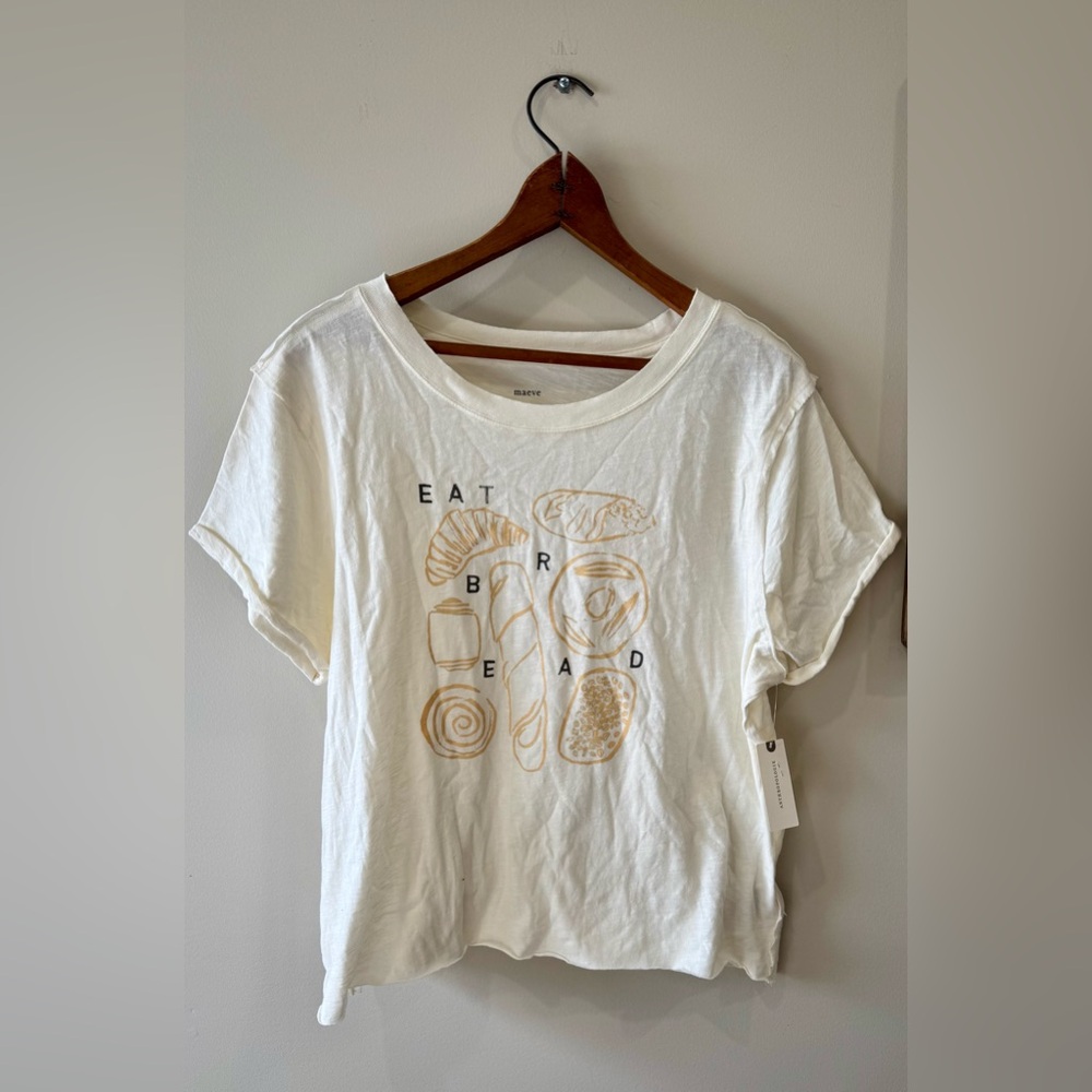 NWT Anthropologie Maeve Eat Bread Graphic T Shirt